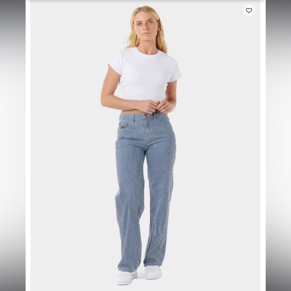 RIP CURL Aggie Womens Relaxed Pinstripe Jeans size 27